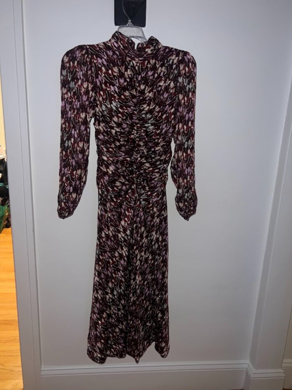 ME+EM Tulip Print Midi Dress, Pink/Brown Multicolor - Size 8 - Picture 7 of 9
